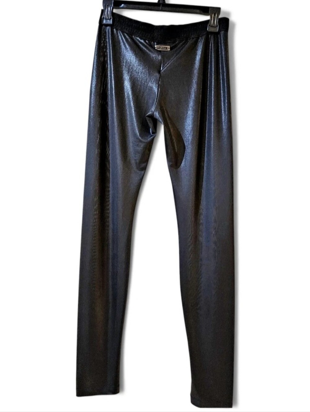Byblos Made In Italy Lurex Poly Leggings Black Size Small